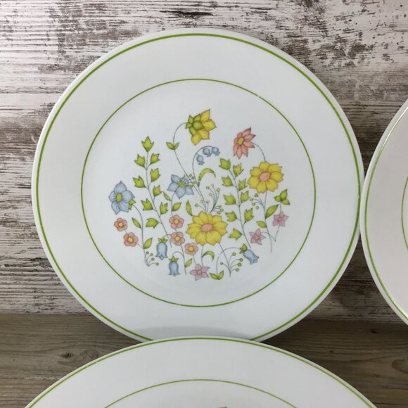 Corelle Spring Meadow Dinner Plates Set Of 4 10 1/4" Floral Pattern Durable Ever - Picture 2 of 9